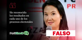 Es falso que Keiko Fujimori haya reconocido los resultados en todos los procesos electorales