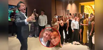 Renzo Costa celebró su cumpleaños en exclusiva fiesta y el esposo de Magaly Medina lo sorprendió al cantarle