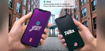 Yape se asocia con la fintech Félix para facilitar el envío de remesas desde Estados Unidos vía WhatsApp