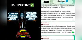 Alertan sobre falso casting del reality 'Combate' tras anuncio de su regreso: estafan a jóvenes pidiendo fotos en bikini y más Alertan sobre falso casting del reality 'Combate' tras anuncio de su regreso: estafan a jóvenes pidiendo fotos en bikini y más