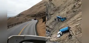 Cierran el Serpentín de Pasamayo: tránsito suspendido por camión que se despistó y cayó a un abismo Cierran el Serpentín de Pasamayo: tránsito suspendido por camión que se despistó y cayó a un abismo