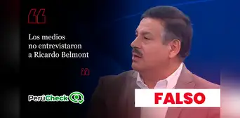 Es falso que los medios no hayan entrevistado a Ricardo Belmont en la primera vuelta Es falso que los medios no hayan entrevistado a Ricardo Belmont en la primera vuelta