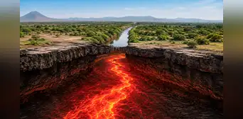 Lo que detectaron los científicos desde el espacio bajo un país de África sorprende: un río de magma de 50 km avanza en secreto Lo que detectaron los científicos desde el espacio bajo un país de África sorprende: un río de magma de 50 km avanza en secreto