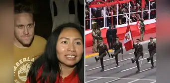 Pareja viajó desde Nueva York para vivir el Desfile Cívico Militar 2026 en la avenida Brasil: "Te amo, Perú"