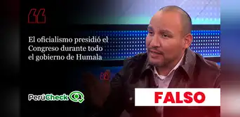 El oficialismo no presidió el Congreso durante todo el gobierno de Humala, como indicó el senador Alejandro Muñante El oficialismo no presidió el Congreso durante todo el gobierno de Humala, como indicó el senador Alejandro Muñante
