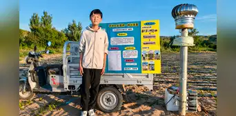 Niño chino de 14 años crea un sistema con tubos y botellas de plástico que extrae agua del aire: su invento podría cambiar el futuro de la Gran Muralla Verde