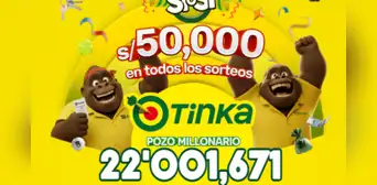 Resultados de La Tinka de hoy domingo 2 de agosto: números ganadores, premios del Pozo Millonario, boliyapa, S/50.000 y más Resultados de La Tinka de hoy domingo 2 de agosto: números ganadores, premios del Pozo Millonario, boliyapa, S/50.000 y más