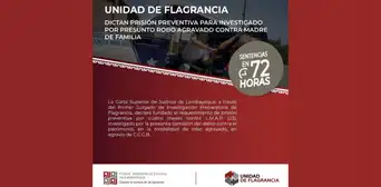 Dictan prisión preventiva para investigado por presunto robo agravado contra madre de familia