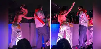 Korina Rivadeneira es ignorada por vocalista de Rawayana tras acercarse a bailar durante concierto