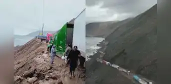 Miles de vehículos siguen varados por huaicos: mujer dio a luz en plena Panamericana Sur de Arequipa Miles de vehículos siguen varados por huaicos: mujer dio a luz en plena Panamericana Sur de Arequipa