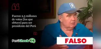 Rafael López Aliaga no obtuvo 2,5 millones de votos en su candidatura presidencial Rafael López Aliaga no obtuvo 2,5 millones de votos en su candidatura presidencial