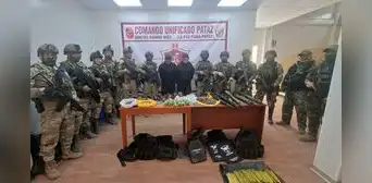 Fuerzas Armadas incautan arsenal de guerra y capturan a dos personas en Pataz