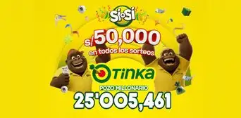 ¿Reventó? Resultados de La Tinka del domingo 23 de agosto: números ganadores, premios del Pozo Millonario, boliyapa, S/50.000 y más ¿Reventó? Resultados de La Tinka del domingo 23 de agosto: números ganadores, premios del Pozo Millonario, boliyapa, S/50.000 y más