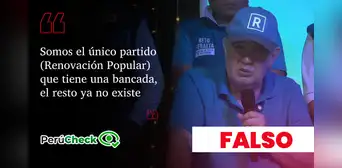Es falso que Renovación Popular sea el único partido con una bancada en el Congreso, como dijo López Aliaga Es falso que Renovación Popular sea el único partido con una bancada en el Congreso, como dijo López Aliaga