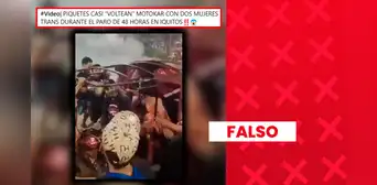 Es falso que este video muestre a manifestantes del actual paro de 48 horas en Iquitos intentando voltear una mototaxi con sus ocupantes dentro: Las imágenes son antiguas