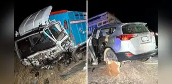 Pareja de esposos y su hijo mueren a bordo de su auto tras chocar contra camión en la vía Juliaca-Cusco