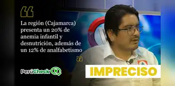 Candidato al GORE de Cajamarca maneja cifras imprecisas sobre anemia y analfabetismo Candidato al GORE de Cajamarca maneja cifras imprecisas sobre anemia y analfabetismo