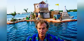 Hombre creó hace 28 años una isla flotante en México con materiales desechables: usó 150.000 botellas de plástico y construyó una casa de 3 pisos con cultivos e internet.