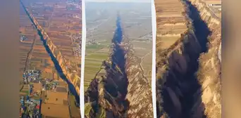 Una grieta gigantesca está atravesando China: se extiende por kilómetros y sigue creciendo Una grieta gigantesca está atravesando China: se extiende por kilómetros y sigue creciendo