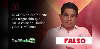 Es falso que el presupuesto del Gobierno Regional de Junín sea de entre S/1 millón y S/1,1 millones, como afirmó Dimas Aliaga Es falso que el presupuesto del Gobierno Regional de Junín sea de entre S/1 millón y S/1,1 millones, como afirmó Dimas Aliaga
