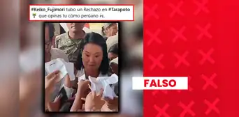 Es falso que Keiko Fujimori haya recibido rechazo durante una visita a Tarapoto: video corresponde a Tumbes y audio fue superpuesto Es falso que Keiko Fujimori haya recibido rechazo durante una visita a Tarapoto: video corresponde a Tumbes y audio fue superpuesto