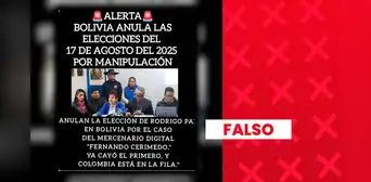 Es falso que las elecciones de Bolivia hayan sido anuladas por el caso Fernando Cerimedo Es falso que las elecciones de Bolivia hayan sido anuladas por el caso Fernando Cerimedo