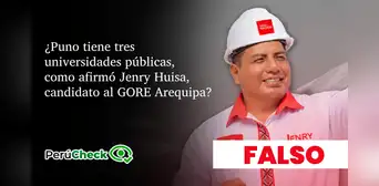 Es falso que Puno tenga tres universidades públicas, como afirmó un candidato al Gobierno Regional de Arequipa Es falso que Puno tenga tres universidades públicas, como afirmó un candidato al Gobierno Regional de Arequipa