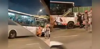 Patrullero de la Policía Nacional chocó contra bus del Metropolitano y dejó un herido en Cercado de Lima