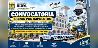 Municipalidad de Huaral convoca a empresa privada financista para Obras por Impuestos