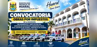 Municipalidad de Huaral convoca a empresa privada supervisora para Obras por Impuestos