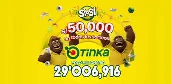 Resultados de La Tinka del domingo 20 de septiembre: números ganadores, premios del Pozo Millonario, boliyapa, S/50.000 y más Resultados de La Tinka del domingo 20 de septiembre: números ganadores, premios del Pozo Millonario, boliyapa, S/50.000 y más