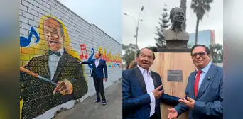 Melcochita es inmortalizado en La Victoria: cómico recibió un homenaje con una escultura y un graffiti