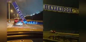 Se desplomó: enorme letrero en Callao casi aplasta auto y restringió el tránsito en la Costa Verde Se desplomó: enorme letrero en Callao casi aplasta auto y restringió el tránsito en la Costa Verde