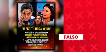 Es falso que partidos de oposición hayan creado una comisión para investigar a Keiko Fujimori por las protestas Es falso que partidos de oposición hayan creado una comisión para investigar a Keiko Fujimori por las protestas