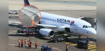 Ala de avión se incendia antes de despegar a Piura en el aeropuerto Jorge Chávez: pasajeros fueron desembarcados Ala de avión se incendia antes de despegar a Piura en el aeropuerto Jorge Chávez: pasajeros fueron desembarcados