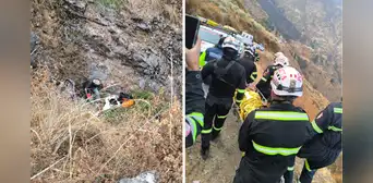 Rescatan con vida a estudiante de San Marcos que cayó a quebrada durante excursión en Huarochirí