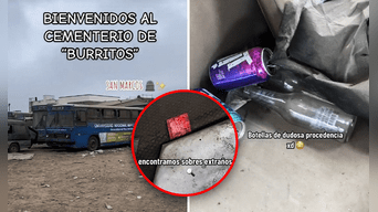 Preservativos, alcohol y snacks en el 'cementerio de burritos'. Foto: composición LR/TikTok