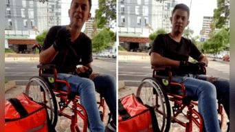 ¡Un ejemplo! Hombre en silla de ruedas trabaja como repartidor. Foto:composición LR/capturas de TikTok/@comediaconhistorias - Video: @comediaconhistorias/TikTok
