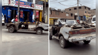 Auto en pésimas condiciones transitó por calles del Perú. Foto: composición LR/capturas de TikTok/@usuario23982 - Video: @usuario23982/TikTok