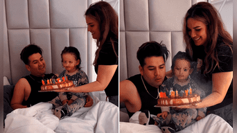 Deyvis Orosco pasó su cumpleaños rodeado de su novia y su hijo. Fotos: composición LR/Instagram Cassandra Sanchez De Lamadrid