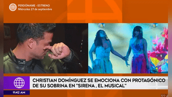 Christian Domínguez feliz por el debut de Mariagracia Mora como protagonista. Captura América TV