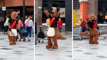 'Canguro Max' desató las risas de niños y adultos en el centro comercial del Callao. Foto: composición LOL/captura de TikTok/@Giaaaan11