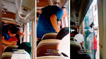 Los cibernautas se sorprendieron al ver que el pasajero optó por bajarse por la ventana del bus. Foto: composición LOL / capturas de TikTok / @Rolandoqh8