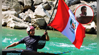 Eriberto Gutiérrez compite en la modalidad kayak slalom. Foto: composición LOL / Instagram @EribertoGutiérrez / Captura de pantalla @DiarioChaski