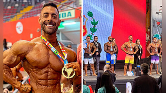 Sebastián Lizarzaburu  en el 48.° Sudamericano de Fitness y Fisicoculturismo. Foto: composición LR/Sebastián Lizarzaburu Instagram