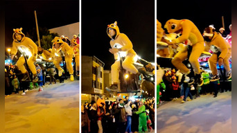 El pasacalle navideño se llevó a cabo en Oruro, Bolivia. Foto: composición LOL / capturas de TikTok / @Pattycl_181