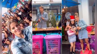 Alejandra Baigorria ofreció un show para entretener a sus colaboradores. Fotos: captura Instagram