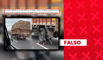 Es falso que video de camión que avanza con una de sus llantas sobre patineta haya sido grabado en Perú: fue elaborado con inteligencia artificial