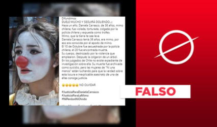 No, la foto no corresponde a Daniela Carrasco, ‘La Mimo’ que fue hallada muerta en Chile