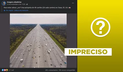 No, foto no muestra una autopista de 40 carriles en Estados Unidos
